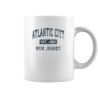 Atlantic City New Jersey Nj Vintage Sports Design Navy Print Coffee Mug | Mazezy