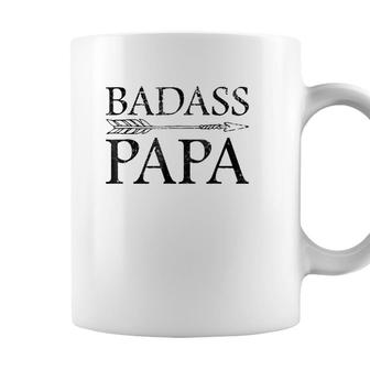 Badass Papa Dad Gifts From Wife Son And Daughter Coffee Mug - Seseable