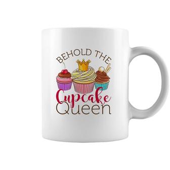 Behold The Cupcake Queen Baking Lover Baker Cupcakes Coffee Mug | Mazezy
