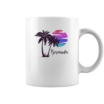 Bermuda Beach Lover Gift Palm Tree Paradise Vacation Vintage Coffee Mug | Mazezy