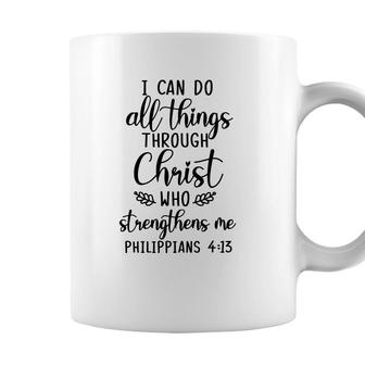 Bible Verse I Can Do All Things Through Christ Who Strengthens Me Christian Coffee Mug - Seseable