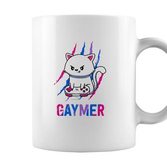 Bisexual Gaymer Geek Pride Lgbt Video Game Lovers Gift Cat Coffee Mug - Seseable