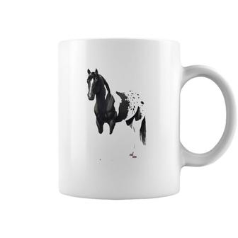 Black Pinto Appaloosa Pintaloosa Paint Quarter Horse Coffee Mug | Mazezy