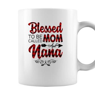 Blessed To Be Called Mom And Nana Floral Grandma Coffee Mug - Seseable