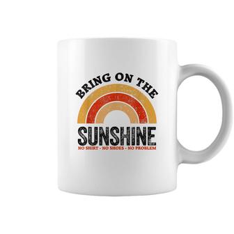 Bring On The Sunshine Vintage Rainbow No Shoes No Coffee Mug - Seseable