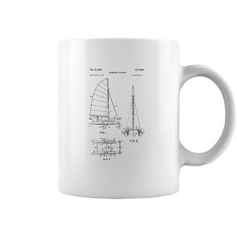 Catamaran Sailboat Blueprint - Old Sailing Boat Ocean Coffee Mug | Mazezy