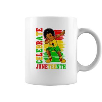 Celebrate Juneteenth 1865 Dabbing Black Boys Kids Freedom Coffee Mug - Seseable