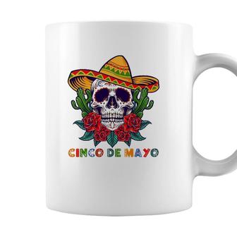 Cinco De Mayo Mexican Cross Sunglasses Skull Mustache Coffee Mug - Seseable