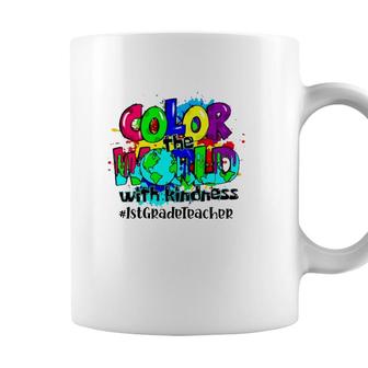 Color The World With Kindness 1St Grade Teacher Splash Coffee Mug - Seseable