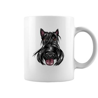 Cool Scottish Terrier Face Dog Coffee Mug | Mazezy
