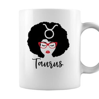 Curly Hair Taurus Girl Cute Red Lips And Glass Coffee Mug - Seseable