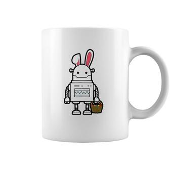 Cute Easter Robot Bunny Easter Day Coffee Mug | Mazezy