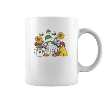 Cute Flower Garden Gnome With Bees And Flowers Gift Gardener Coffee Mug | Mazezy