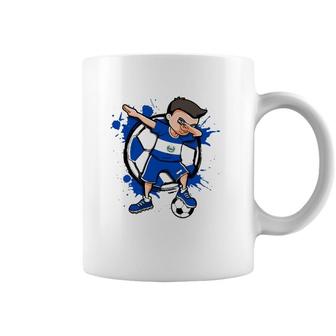 Dabbing Soccer Boy El Salvador Football Lovers Jersey Flag Coffee Mug | Mazezy