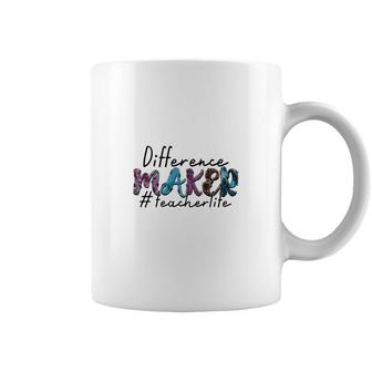 Difference Maker Teacherlite Hastag Teacher Coffee Mug - Seseable