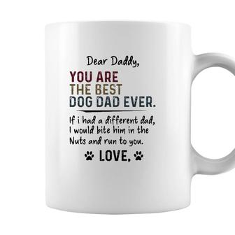 Dog Dad Dear Daddy You Are The Best Dog Dad Ever Love Dog Paw Print Coffee Mug - Seseable
