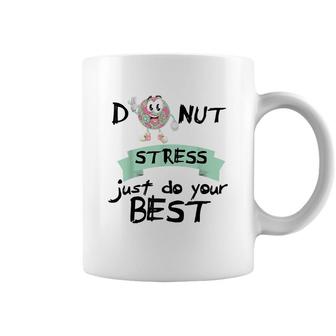 Donut Stress Just Do Your Best Teacher Test Day Coffee Mug - Seseable