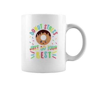 Donut Stress Just Do Your Best - Testing Teacher Coffee Mug - Seseable