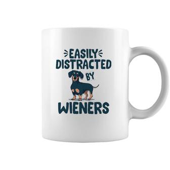 Easily Distracted By Wieners Funny Dackel Dachshund Coffee Mug | Mazezy