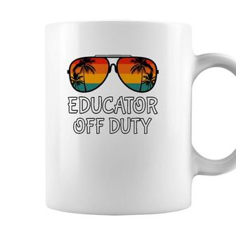 Educator Off Duty Sunglasses Beach Last Day Of School Coffee Mug - Seseable