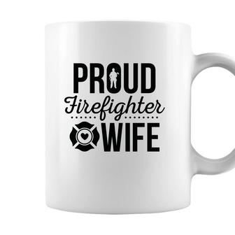 Firefighter Proud Wife Black Graphic Meaningful Coffee Mug - Seseable