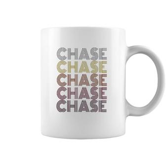 First Name Chase Retro Pattern Vintage Style Coffee Mug | Mazezy