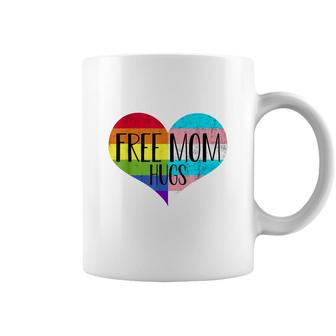 Free Mom Hugs Transgender Rainbow Flag Gay Pride Coffee Mug - Seseable