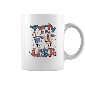 Funny Party In The Usa 4Th Of July Hot Dog Patriotic Kid Coffee Mug - Seseable