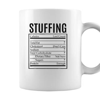 Funny Stuffing Nutrition Facts Label Thanksgiving Christmas Coffee Mug - Seseable