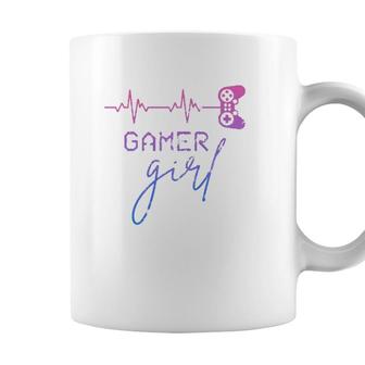 Gamer Girl Cute Heartbeat Gamer For Girl Video Game Lovers Coffee Mug - Seseable