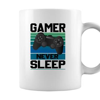 Gamers Never Sleep Funny Video Gamer Geeks Gaming Lover Boys Coffee Mug - Seseable