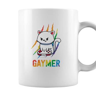 Gaymer Lgbt Cat Pride Rainbow Video Game Lovers Gift Coffee Mug - Seseable
