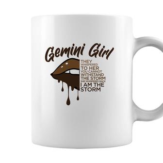 Gemini Girl Brown I Am The Storm Birthday Coffee Mug - Seseable