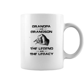 Grandpa And Grandson The Legend And The Legacy Funny New Letters Coffee Mug - Seseable