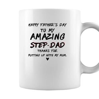 Happy Fathers Day To My Amazing Step-Dad Gift For Fathers Coffee Mug - Seseable