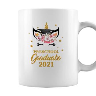 Happy Graduation Preschool Graduate Floral Unicorn Cute Coffee Mug - Seseable