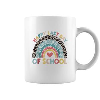 Happy Last Day Of School Rainbow Students And Teachers Kids Coffee Mug - Seseable