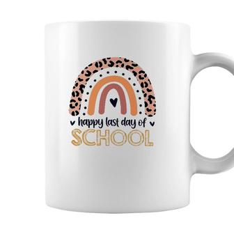 Happy Last Day Of School Teacher Student Leopard Rainbow Coffee Mug - Seseable