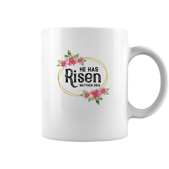 He Has Risen Matthew Christian Coffee Mug | Mazezy CA