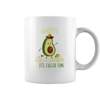 Holy Guacamole Its Fiesta Time Funny Avocado Cinco De Mayo Coffee Mug - Seseable