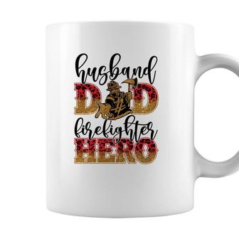 Husband Dad Firefighter Hero Job Title Funny Gift Coffee Mug - Seseable