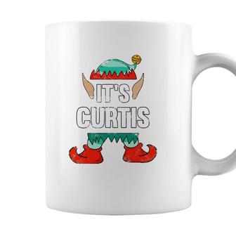 Its Curtis Elf Personalized First Name Coffee Mug - Seseable