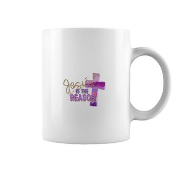 Jesus Is The Reason We Believe In God Cross Colorful Item Coffee Mug - Seseable
