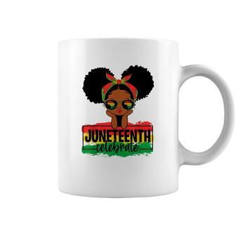 Juneteenth Celebrate Black Girl Princess Space Bun Free-Ish Coffee Mug - Seseable