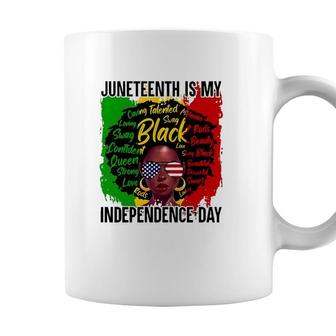 Juneteenth Is My Independence Day Black Queen American Flag Sunglasses Coffee Mug - Seseable