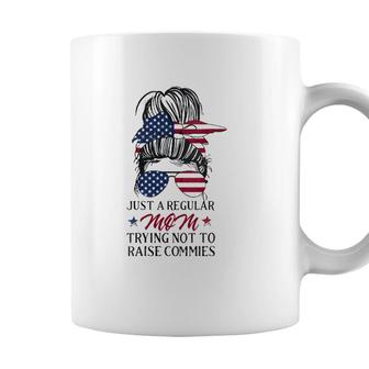 Just A Regular Mom Trying Not To Raise Communists Coffee Mug - Seseable
