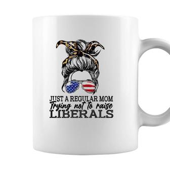 Just A Regular Mom Trying Not To Raise Liberals Coffee Mug | Seseable UK