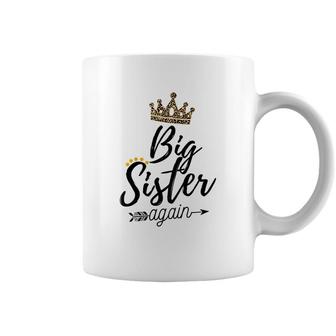 Kids Big Sister Again 2022 Soon To Be Bigsister Leopard Print Coffee Mug | Seseable UK