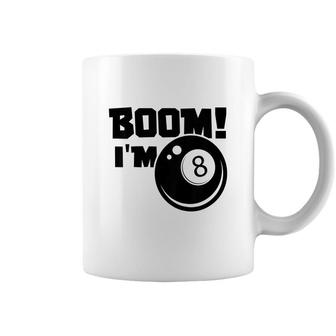 Kids Boom I Am 8 8-Ball Pool Billiard 8Th Birthday Coffee Mug - Seseable