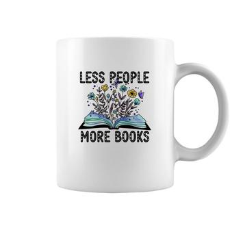 Less People More Books Teacher Black Graphic Coffee Mug - Seseable